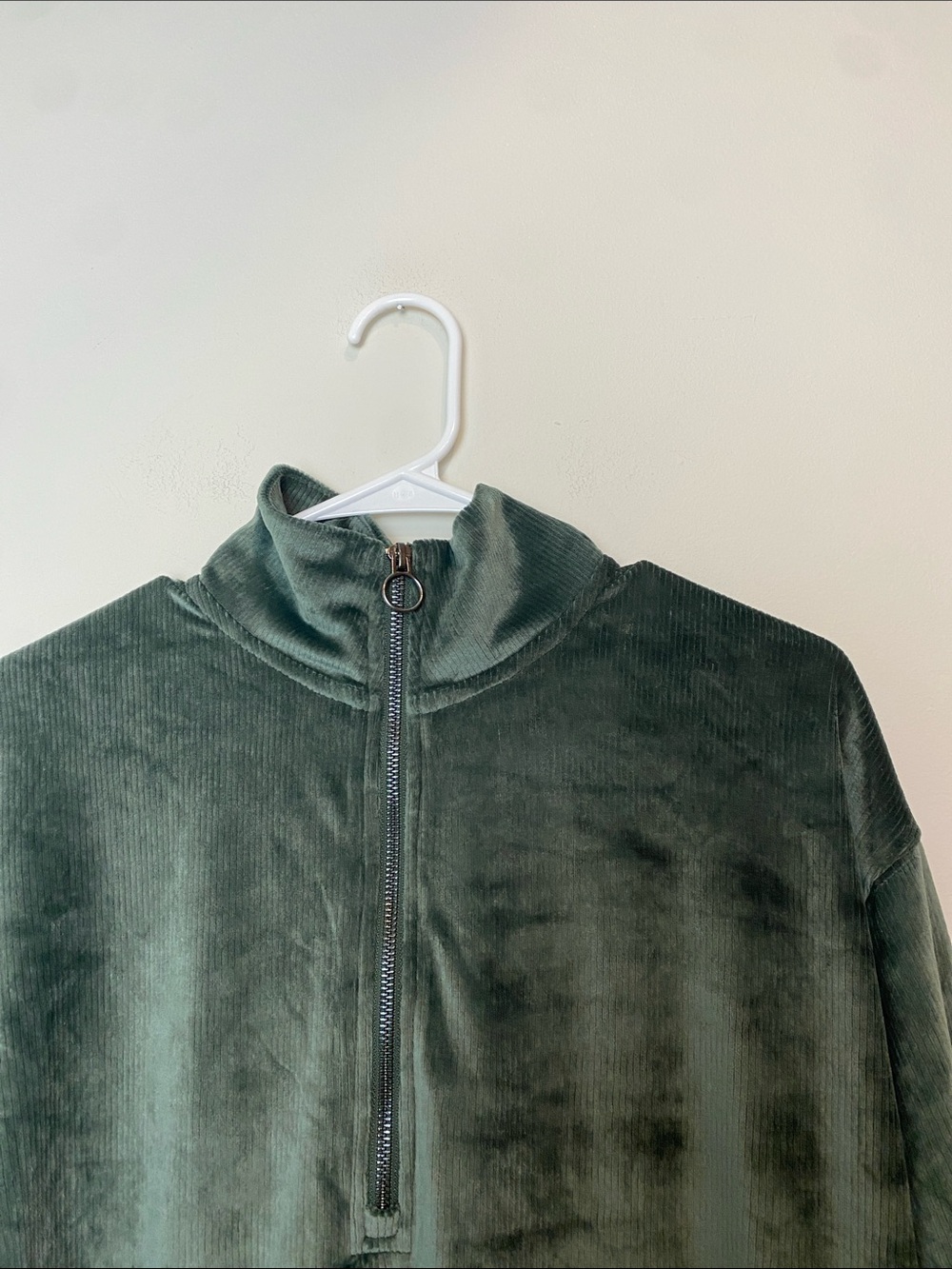 Vuori Velvet Haven Forest Green Valour Quarter Zip Jacket Cropped Size S - Picture 4 of 6